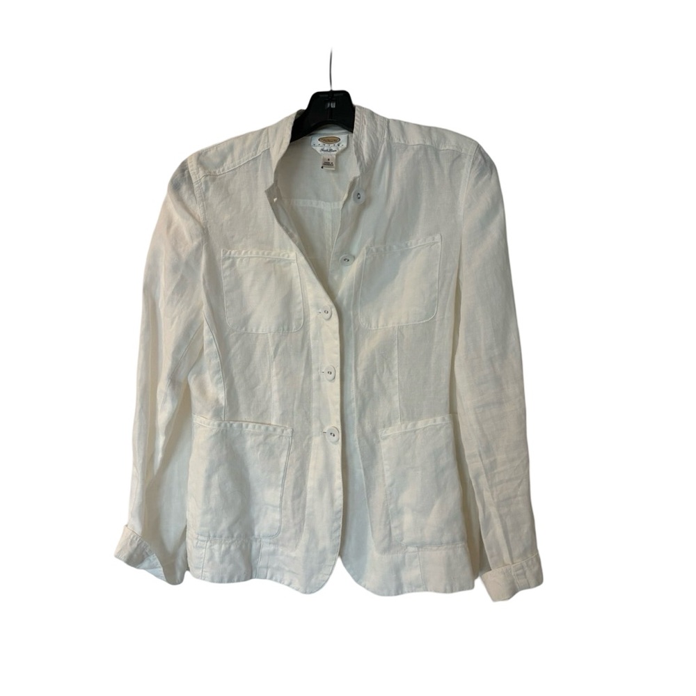 Talbots: White linen jacket by Talbots